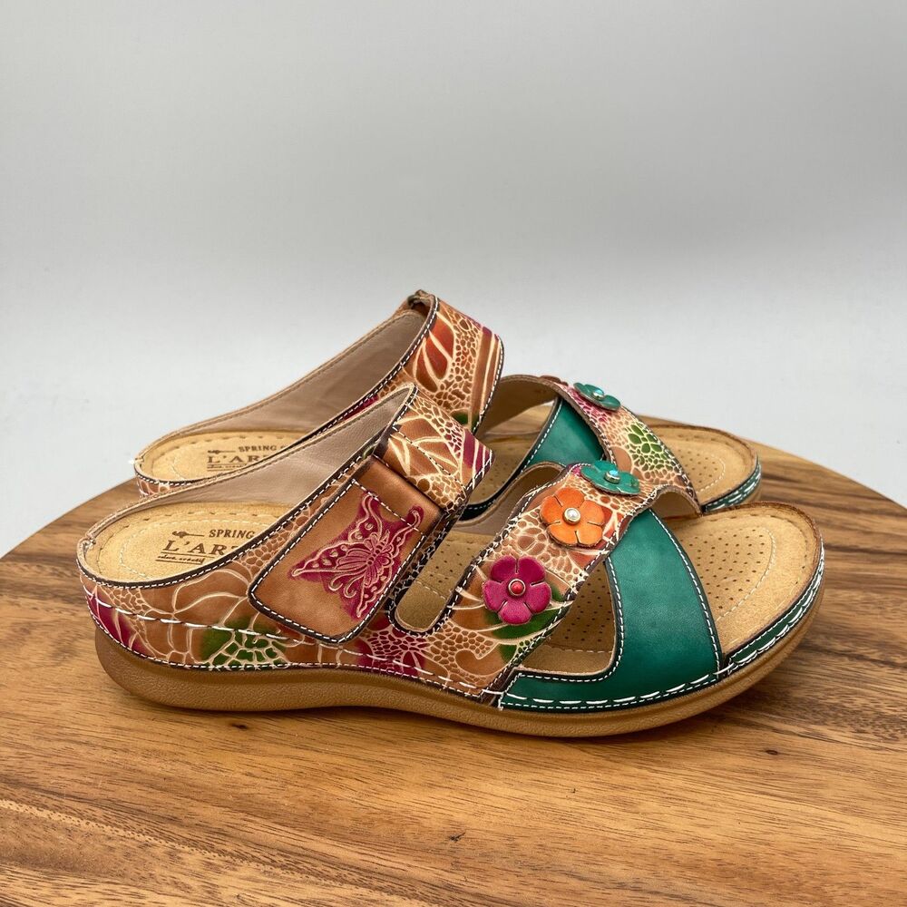 L'Artiste Spring Step Sandals Womens Size 10.5 / 42 Multicolor Casual Wedge